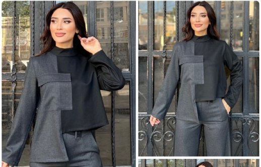 2 TONE PATTERNED ASYMMETRICAL TOP