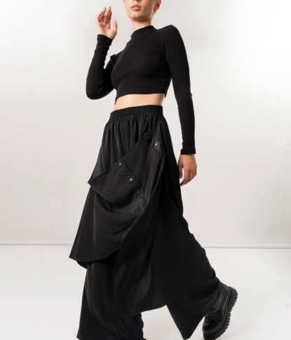 SNAP APRON FRONT PANTS