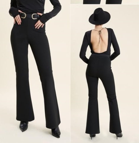 FLARED DOUBLE BELT DESIGN PANTS