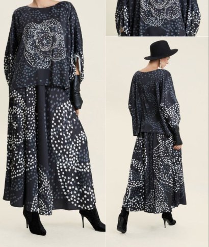 PATTERN TOP AND MIDI SKIRT