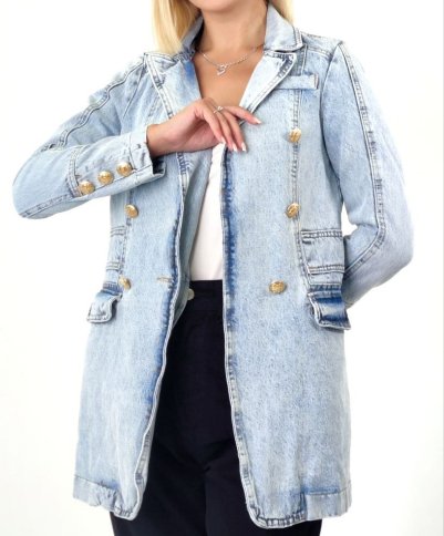 DOUBLE BREASTED BUTTON FRONT BLAZER STYLE JACKET