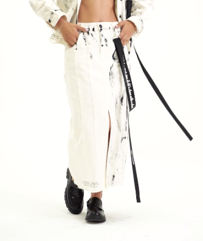 STRAP DETAIL MIDI CASUAL SKIRT