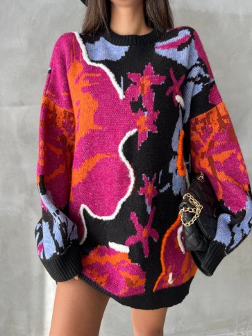MULTI COLOR OVERSIZE SWEATER