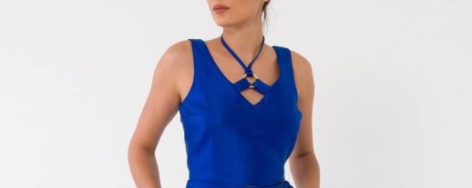 BUSTIER WITH STRAPPY DESIGN AND ZIPPER BACK