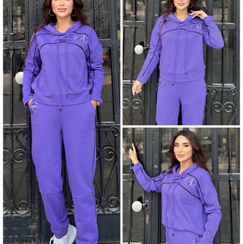 SWEATSHIRT HOODIE WITH PIPING DETAIL