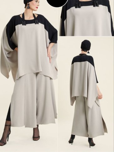 OVERSIZED FLARED TOP AND MIDI SKIRT