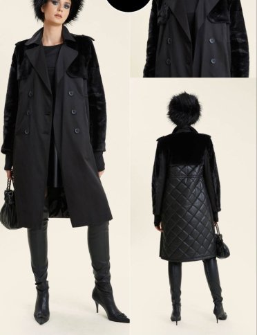 QUILTED FABRIC TRENCH COAT
