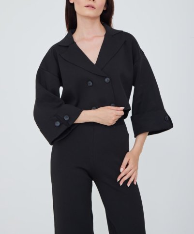 CROP DOUBLE BREASTED BLAZER AND MATCHING PANTS