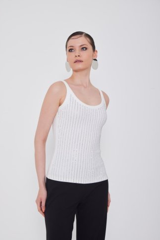 DIAMANTE STUDDED TANK TOP
