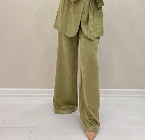 PALAZZO SILKY EMBOSSED PANTS