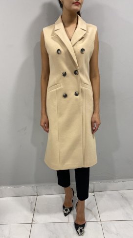 MIDI TRIPLE BREASTED COLLARED VEST