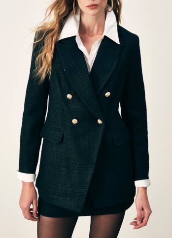 DOUBLE BREASTED BOUCLE FABRIC JACKET